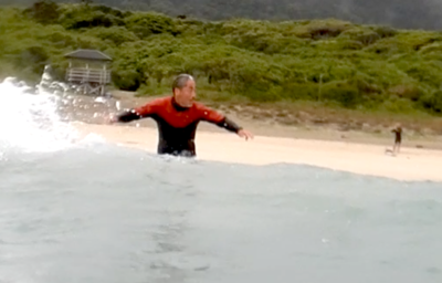 良い波でのレッスン